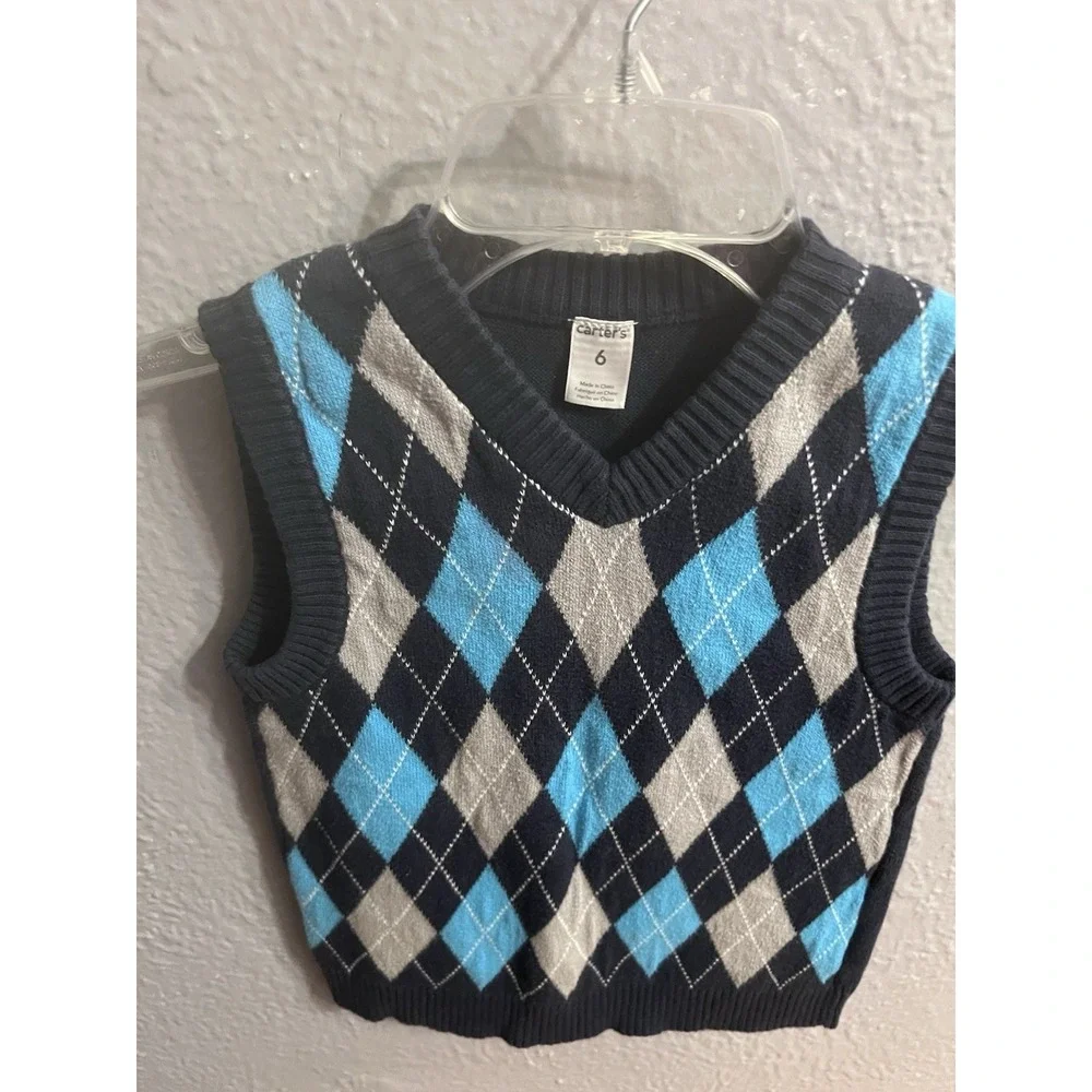 Sweater Vest Boys Size‎ 6 Blue Diamonds